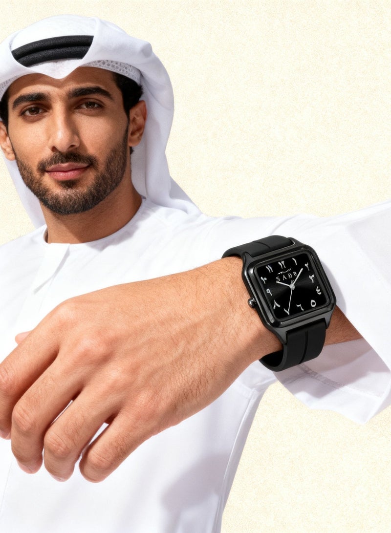 Sabr Square Arabic Numerals Watch for Men & Women – Japanese Quartz Minimalist Watch, Silicone Strap, Magnetic Buckle, 30M Water Resistant - Image 2